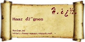 Haaz Ágnes névjegykártya