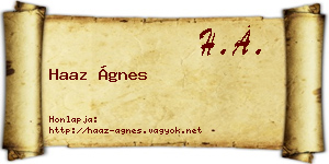 Haaz Ágnes névjegykártya